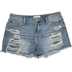 KanCan Women’s Distressed Denim Jean Short Sz 15 / 31 Raw Hem